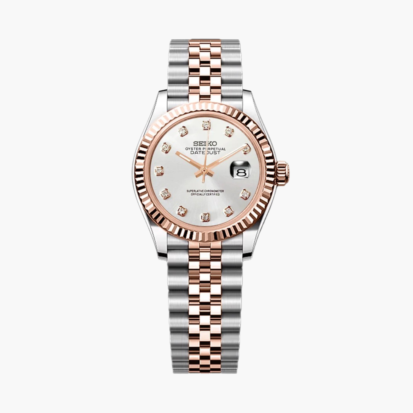 Ladyjust Twotone Rose White Diamond