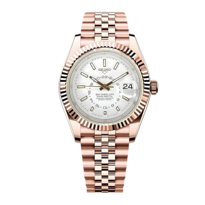 SeikoDweller RoseGold White
